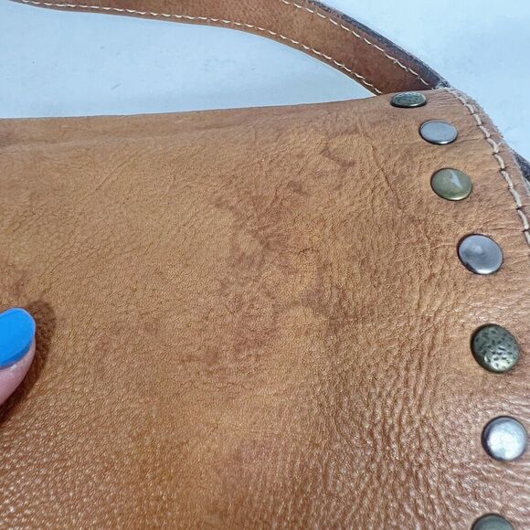Patricia Nash Brown Leather Studded Crossbody Bag Boho Western Purse - Picture 8 of 10